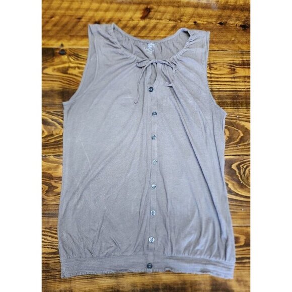 loft Tops - Ann Taylor Loft Dress Tank Top XS Brown with Accent Button